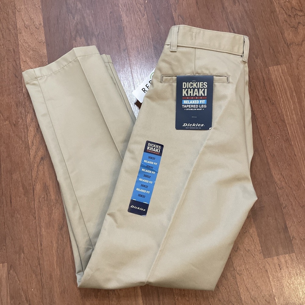 Dickies Slim Fit Tapered Leg Work Pants Khaki 30x32 Relaxed Fit NWT
